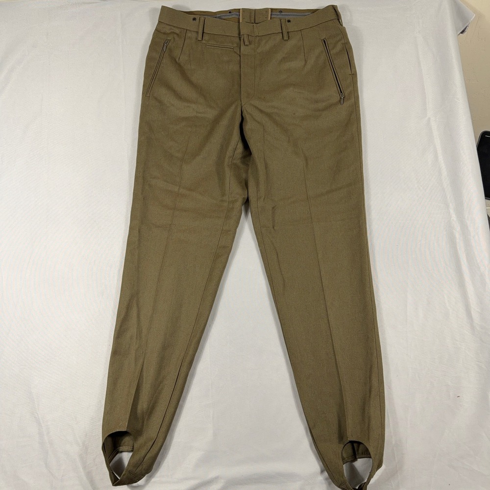 E.O.C. Huckelhoven Vintage 80s Wool Blend Stirrup Pants 37x30 Brown Military Ski